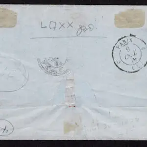 Lot 105 - UNITED STATES: Used to France: 1858 5c red brown Vertical STRIP OF THREE - Image 6