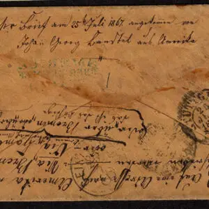 Lot 113 - UNITED STATES Used to Wurttemberg:  1861- 62 10c green ,  3 copies, probably original as strip of three ` - Image 2