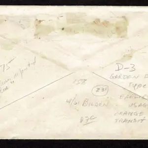 Lot 117 - UNITED STATES: WATERBURY BLUE COVER;  Garden Paths  Type III  on 1873  3c green cover: BLUE Rohlof D-3 (RRRR) - Image 2