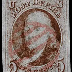 Lot 012 - UNITED STATES: 1847 5c red brown - Image 1