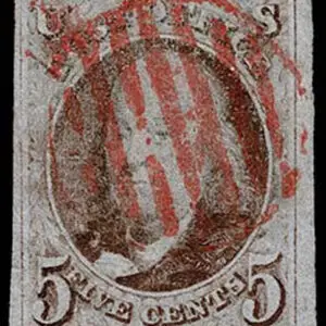 Lot 013 - UNITED STATES: 1847 5c brown (our opinion) - Image 1