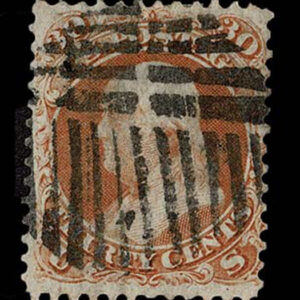 Lot 130 - UNITED STATES: 1861 30c orange, black New York Foreign Mail "Shield" cancellation - Image 1