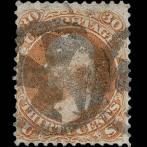 Lot 138 - UNITED STATES: 1861 30c orange, used with black Lodi New York fancy  "Maltese Cross inside Circle" cancellation - Image 1