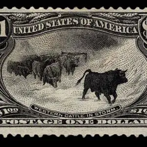 Lot 165 - UNITED STATES: 1898, $1 black Cattle in Storm - Image 1