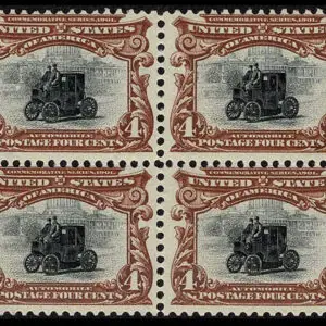Lot 167 - UNITED STATES: 1918; Pan American 4c deep red brown & black BLOCK OF FOUR - Image 1