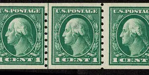 Lot 168 - UNITED STATES: 1912 1c green perf 8 1/2 Vertically, Four Guidline Strips of Five - Image 3