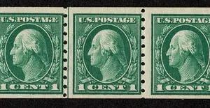 Lot 168 - UNITED STATES: 1912 1c green perf 8 1/2 Vertically, Four Guidline Strips of Five - Image 4