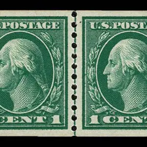 Lot 169 - UNITED STATES: 1914 1c green perf 10 vertically, Guildline Pair - Image 1