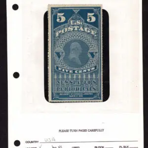 Lot 182 - UNITED STATES: Revenues; Newspaper and Periodicals; Group of 5 stamps 1865 - Image 3