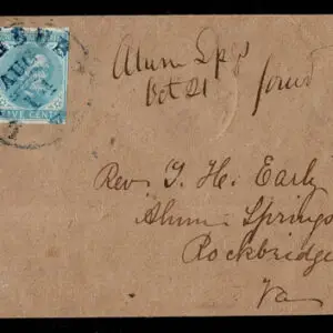 Lot 184 - UNITED STATES: Confederate State, 1862 5c light blue PAIRS on each face of  "Turned Cover" - Image 1