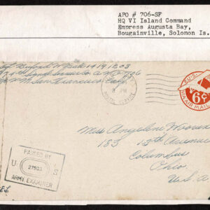 Lot 197 - UNITED STATES - British Solomon Islands:  United States Military mail covers, majority 6c stationery, but many franked. 154 in total - Image 59