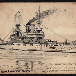 Lot 212 - CANADA: 1905 Hand-drawn picture of the U.S.S. Illinois (BB-7) on postcard - Image 1