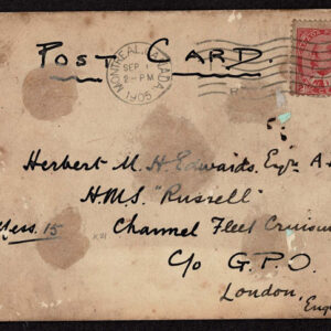 Lot 212 - CANADA: 1905 Hand-drawn picture of the U.S.S. Illinois (BB-7) on postcard - Image 2