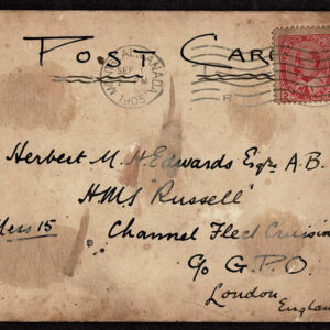 Lot 213 - CANADA: 1905 Hand-drawn picture of the H.M.S. Ariadne (M65) on postcard - Image 2