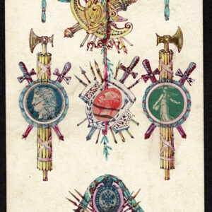 Lot 216 - FRANCE: Stamp collage  on unused postcard made in France - Image 1