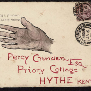 Lot 224 - GREAT BRITAIN: 1902, hand-drawn and colored "hand".  "Here's a hand my hearty friend" - Image 1