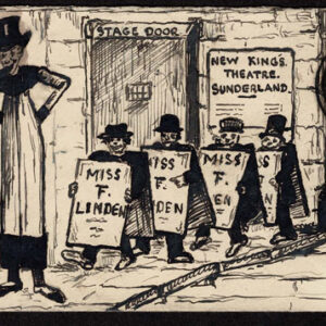 Lot 231 - GREAT BRITAIN: 1907 pen and ink drawing of a giant man standing up to a  little man boss. - Image 1