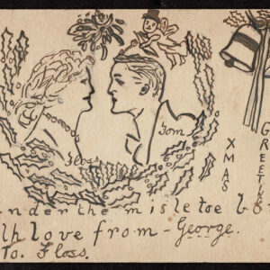 Lot 232 - GREAT BRITAIN: Christmas 1909 a man sends a hand-drawn postcard to his "gal" and a picture is worth 1000 words - Image 1