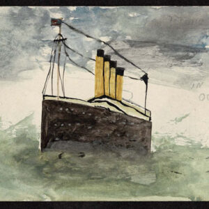 Lot 233 - GREAT BRITAIN 1915; hand-drawn and painted with water colors the TITANIC "in mid ocean" - Image 1
