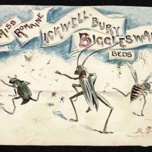 Lot 234 - GREAT BRITAIN: Two hand-drawn and colored  fronts one depicting Arabs and a 5c stamp, the other has bed bugs - Image 2