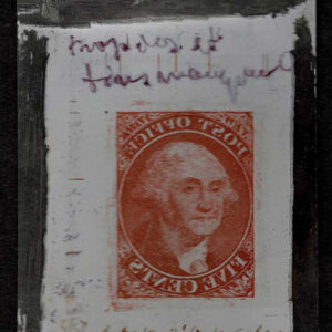 Lot 241 - SPERATI Reproduction: 1845 5c,reversed clich?  on celluloid in vermilion orange - Image 1