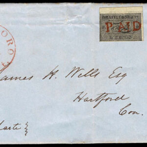 Lot 250 - UNITED STATES: Postmasters Provisional, Brattleboro 5c black - Image 2