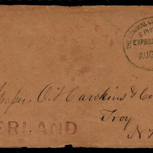 Lot 259 - UNITED STATES: Forgery; Express Company: Almost a Central Overland California and Pikes Peak CO oval - Image 1