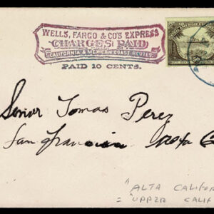 Lot 261 - UNITED STATES: Express Company: Violet Wells Fargo & Co. cachet - Image 1
