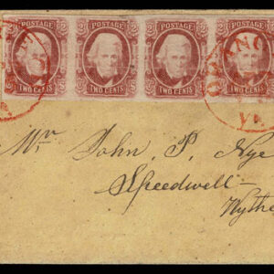 Lot 262 - UNITED STATES: Confederate States; 2c brown red STRIP OF FIVE - Image 1