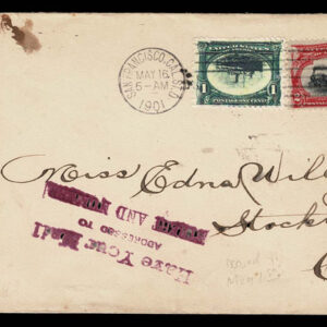 Lot 279 - UNITED STATES FORGERIES & FANTASIES: 1901 Pan American Expo. 1 c "inverted centeres", 2 Postcards  and 2 covers - Image 1