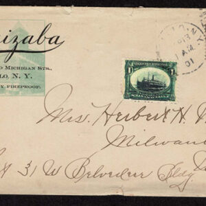 Lot 279 - UNITED STATES FORGERIES & FANTASIES: 1901 Pan American Expo. 1 c "inverted centeres", 2 Postcards  and 2 covers - Image 2