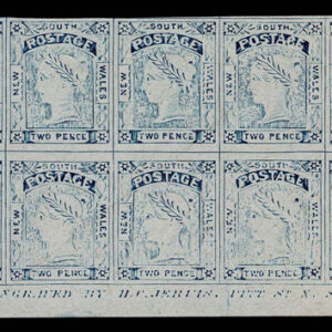 Lot 288 - FORGERIES & FANTASIES: AUSTRALIA: New South Wales; 1852-55 Imprinted Block of 10 - Image 1