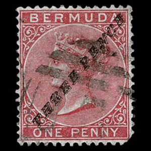 Lot 289 - FORGERIES & FANTASIES: Bermuda; 1874 3 pence on 1p rose - Image 1