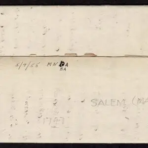 Lot 002 - UNITED STATES: Stampless 1797, reddish Straight line SALEM APRIL 10 (Mass) 2 -lines on folded letter - Image 2