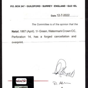 Lot 318 - FORGERIES & FANTASIES: Natal; 1870 curved "Postage" overprint in black - Image 3