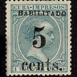 Lot 323 - FORGERIES & FANTASIES: Cuba Administration Surcharge 4 different blue green - Image 2
