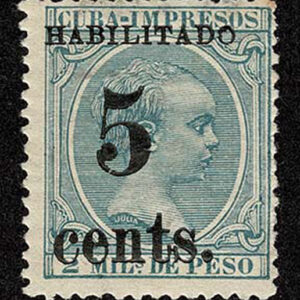 Lot 323 - FORGERIES & FANTASIES: Cuba Administration Surcharge 4 different blue green - Image 3