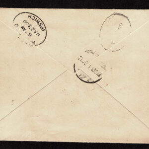 Lot 347 - BRITISH SOLOMON ISLANDS: 1908 2d grey slate and 5d olive tied by BRITISH SOLOMON IDS DEC 8 1908 c.d.s. on neat registered O.H.B.M.S. envelop - Image 2