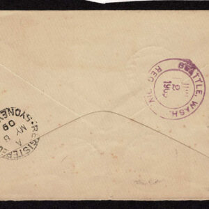 Lot 348 - BRITISH SOLOMON ISLANDS: Used to the United States; 1908 to 1911 1/2d to 1s (less 1911 4d) set of seven on TWO sequentially matching registered envelopes - Image 3