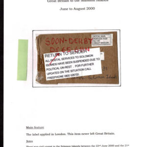 Lot 364 - BRITISH SOLOMON ISLANDS:1942 & 2000;  8 covers.  Service Suspended WWII 6 covers - Image 8