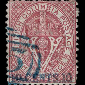 Lot 367 - BRITISH COLUMBIA: 1869 10c on 3p lilac rose - Image 1