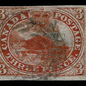 Lot 378 - CANADA: 1852, 3d orange red "Beaver", thin paper - Image 1