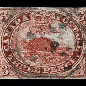 Lot 380 - CANADA: 1852, Beaver, 3d red, soft ribbed paper - Image 1