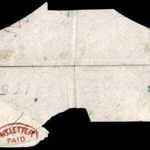 Lot 383 - CANADA: 1855 10p blue, tied on large piece by rare GREEN MARKHAM U.C. MR 1858 c.d.s. - Image 1