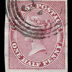 Lot 384 - CANADA: 1857 1/2p rose neat partial 4 ring - Image 1