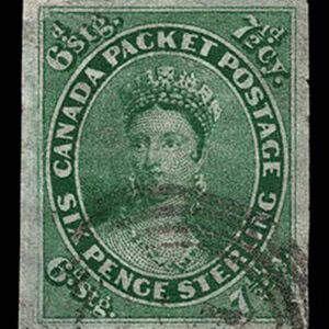 Lot 386 - CANADA: 1857; 7 1/2d green - Image 1