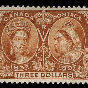 Lot 394 - CANADA: 1897 Diamond  Jubilee $3 yellow bistre - Image 1