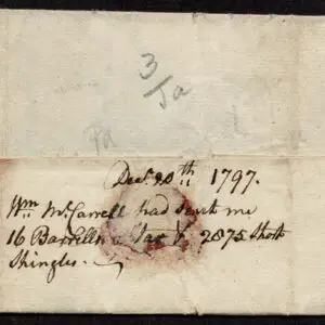 Lot 003 - UNITED STATES: Stampless; 1797 New Jersey   folded letter date lined "Forks of Egg Harbor" Dec 20 1797 - Image 3