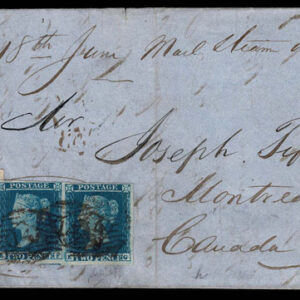 Lot 401 - GREAT BRITAIN: Used to Canada (Montreal): 1848 10p brown Die ? and 1841 2p blue PAIR - Image 1