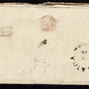 Lot 419 - JAMAICA: Stampless, 1816 folded letter to Devonshire bearing the very rare ShipLetter/JAMAICA crown oval - Image 2